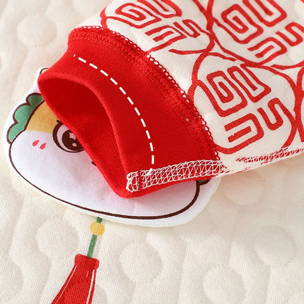 Baby Winter Long Sleeve Romper Quilted Autumn Winter Baby Onesies Birthday Chinese New Year Unisex Newborn Clothes For Boy Girl