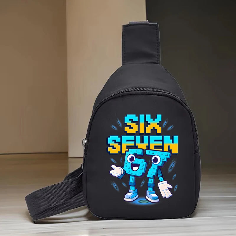 Children's Chest Bag Six Seven Mini Crossbody Bags for Girl Boy Italian Brainrot 6 7 Purses Handbags Long Strap Shoulder Bag
