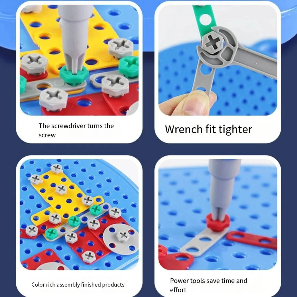 Magic Montessori Toy Play Toolbox with Electric Drill Educational Construction Engineering Toys Creative Kids DIY Learning Toys