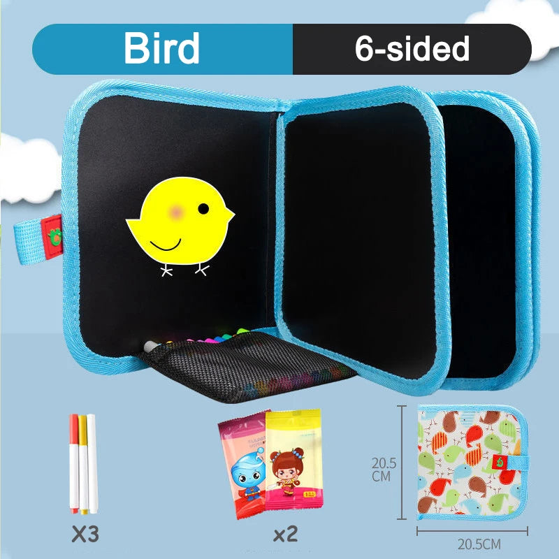 Toddlers Erasable Doodle Book Reusable Drawing Pads Coloring Doodle Book Watercolor Kids Montessori Educational Toy Gift