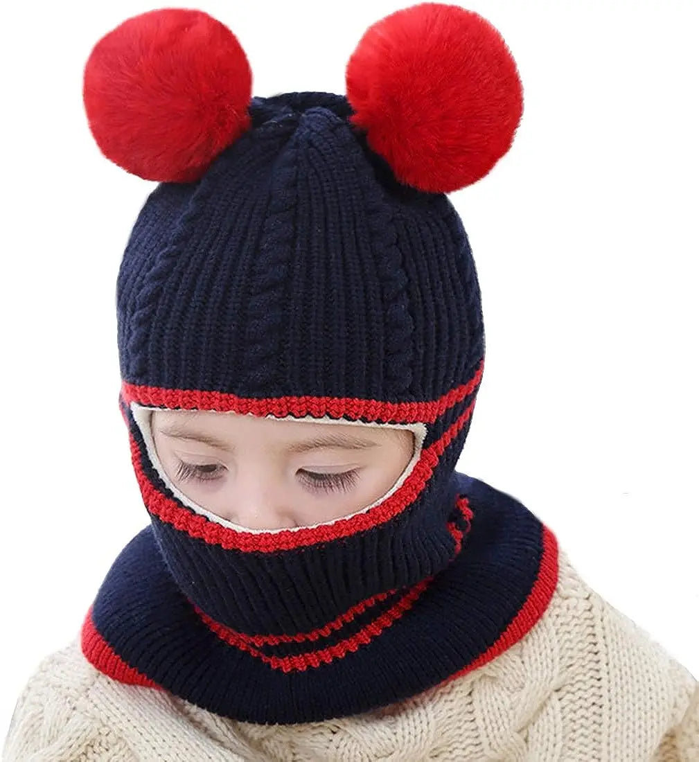 1-4 Years Baby Kids New Autumn Winter Bear Ear Knitted Cap Children Cute Warm Beanies Hats Girls Boys Knit Pullover Bonnet Caps