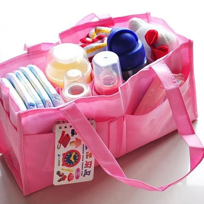 Portable Mummy Bag Large Capacity Baby Tote Diaper Organizer Nappy Maternity Handbag Bottle Storage Multi-Function Separate Bag