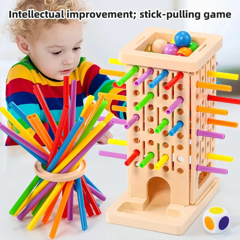 Montessori Stick Pulling Game - Colorful Fine Motor Skills Toy, Parent-Child Interactive Educational Toy