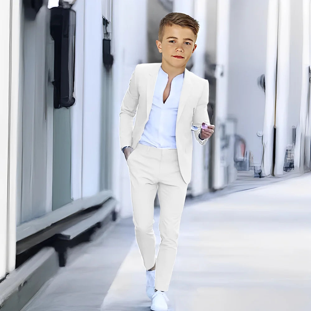 Khaki Suit for Boys Fashion Summer Jacket Pants 2-piece Set Custom Suit Wedding Boys Dress 2-16 Years Old Outfit