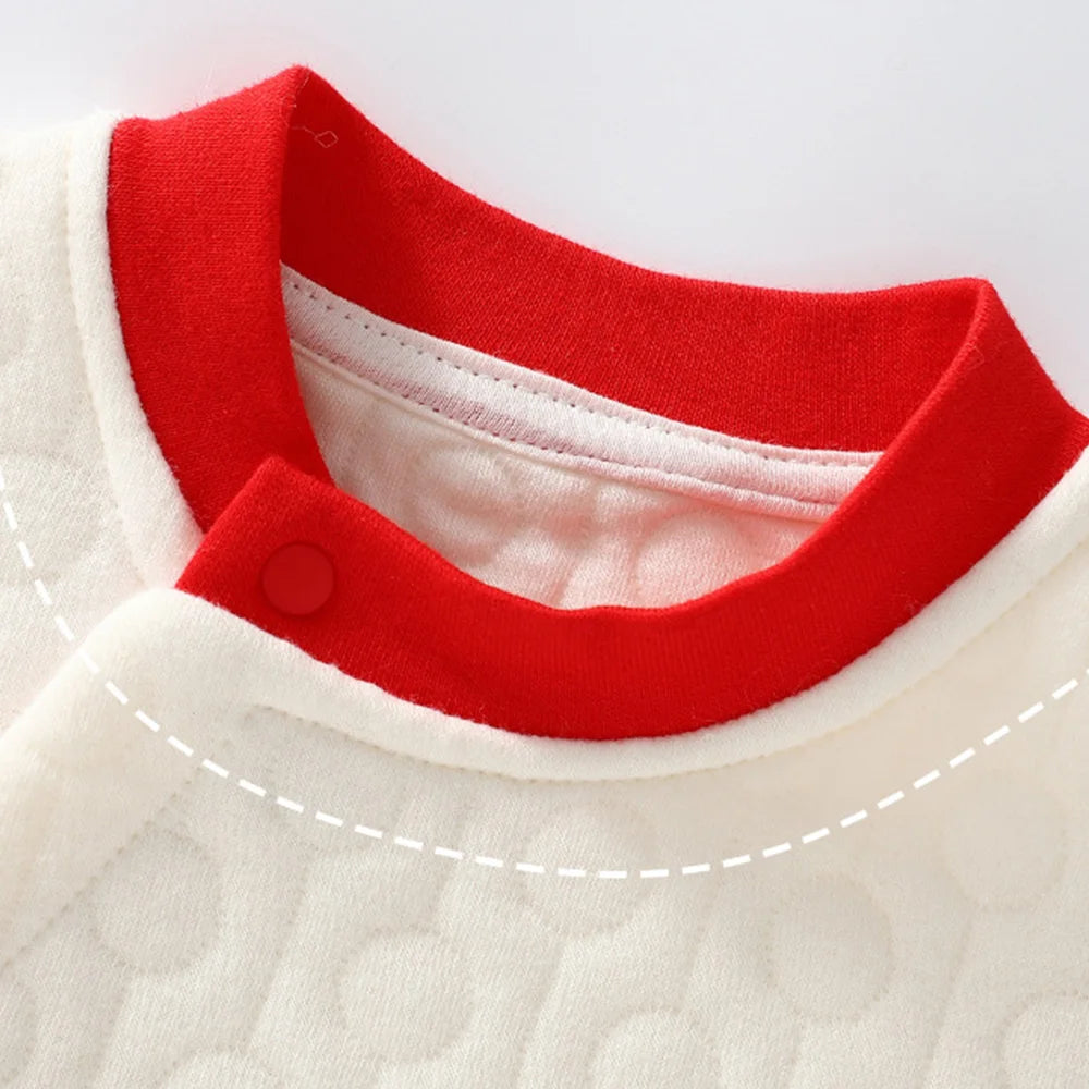Baby Winter Long Sleeve Romper Quilted Autumn Winter Baby Onesies Birthday Chinese New Year Unisex Newborn Clothes For Boy Girl