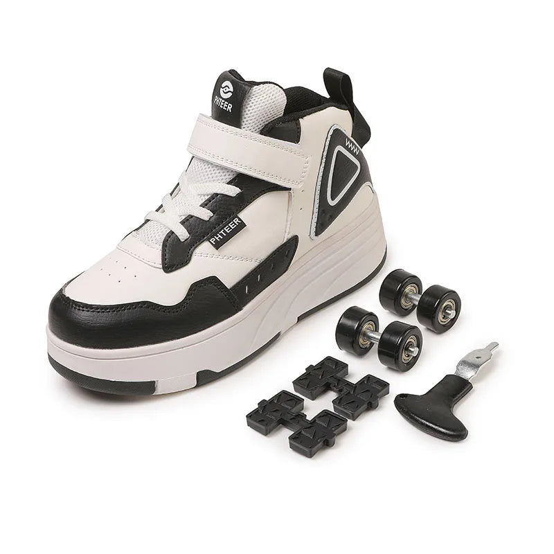 Boys and Girls Roller Skate Shoes Fashion Casual Sports Children 4-Wheels Sneakers for Kids  Gift Nice Footwear