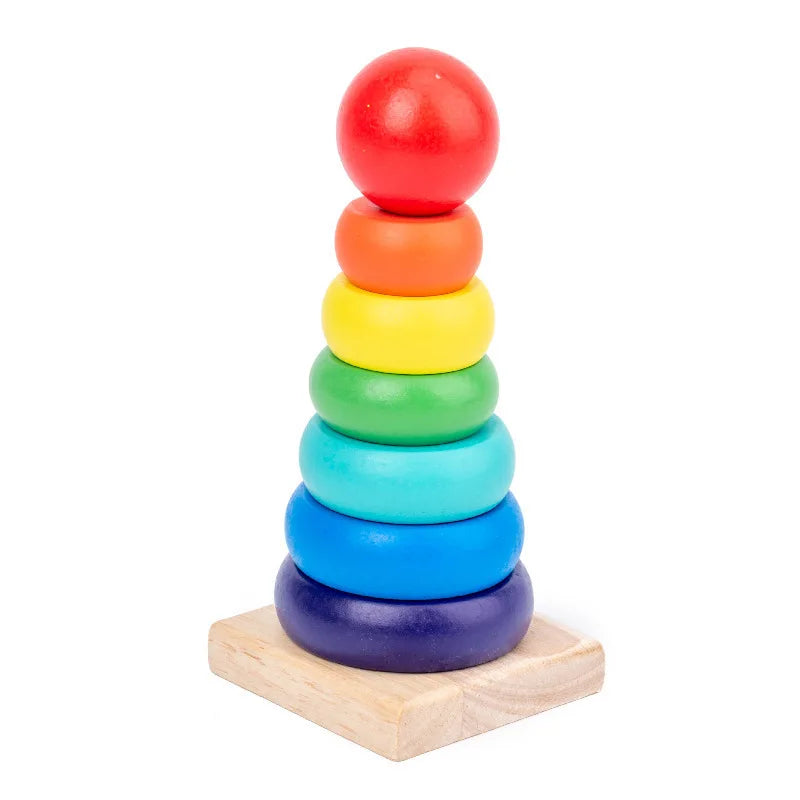 Funny Kids Montessori Wooden Toys Macaron Blocks Learning Toy Baby Music Rattles Graphic Colorful Wooden Blocks Educational Toys