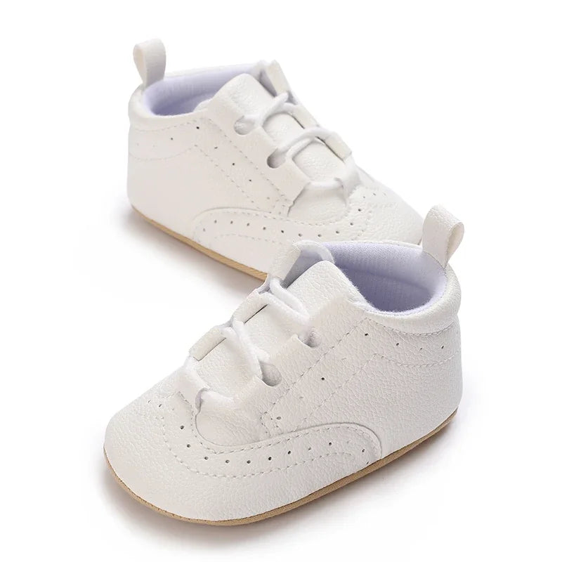 Newborn Baby Boys' Shoes Moccasin Fashion Casual Sports Shoes White Baptist Soft Sole Anti Slip First Step