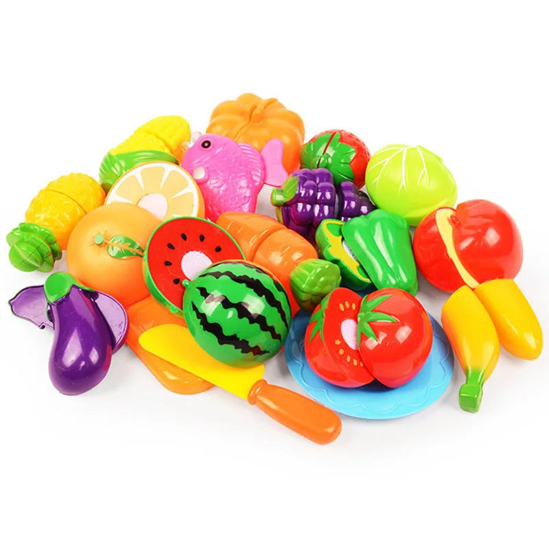 Children Toys Cutting Fruits and Vegetables Set for Kids Pretend Play Simulation Kitchen Toy Montessori Baby Toys for Girls Boys