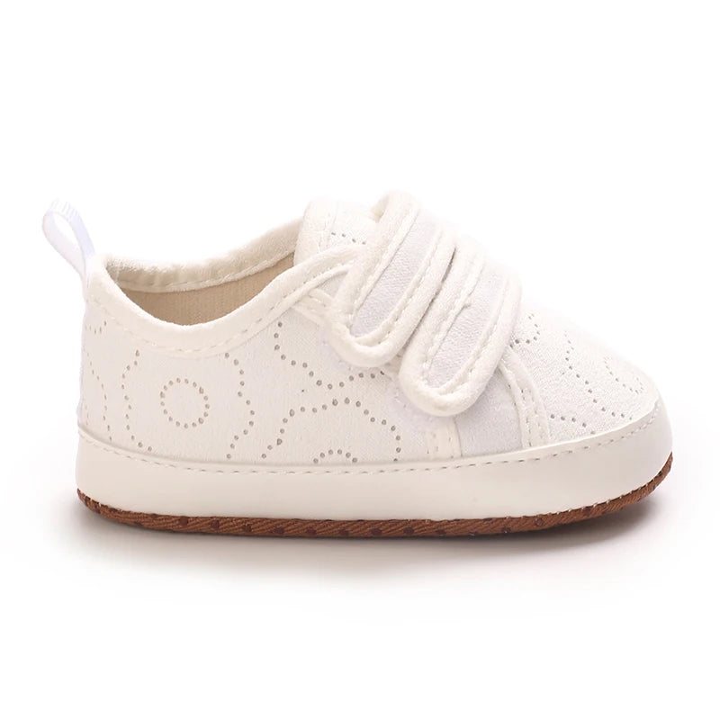 NEW Fashion Infant Spring Shoe Newborn Infant Girl Recreational Baptism Non-Slip Walking Shoe White Soft-soled Sneaker Prewalker