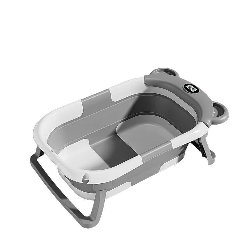 Household Newborn Baby Bath Tub Baby Can Sit and Lie Down Temperature-Sensing Bath Tub Bath Bucket Baby Folding Bath Tub