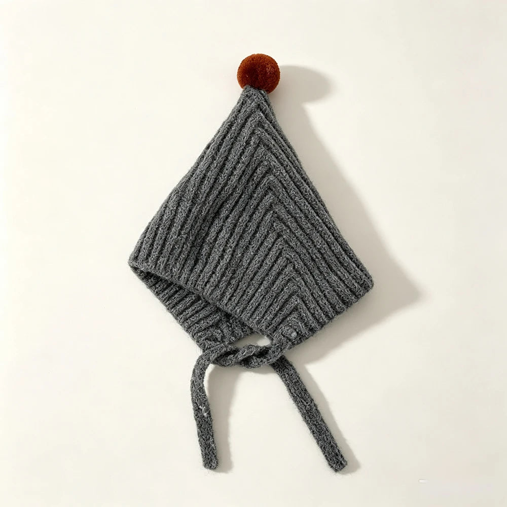 Baby Winter Hat 44-48cm 3-12 Months New Knitted Windproof Girls Hats Warm Windproof Earflap Boys Cap Toddler Infant Kids Beanie