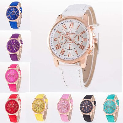 Three eye watches, retro GENEVA, Geneva students, couples, watches, men's belts, quartz trends watches - BaBy's World